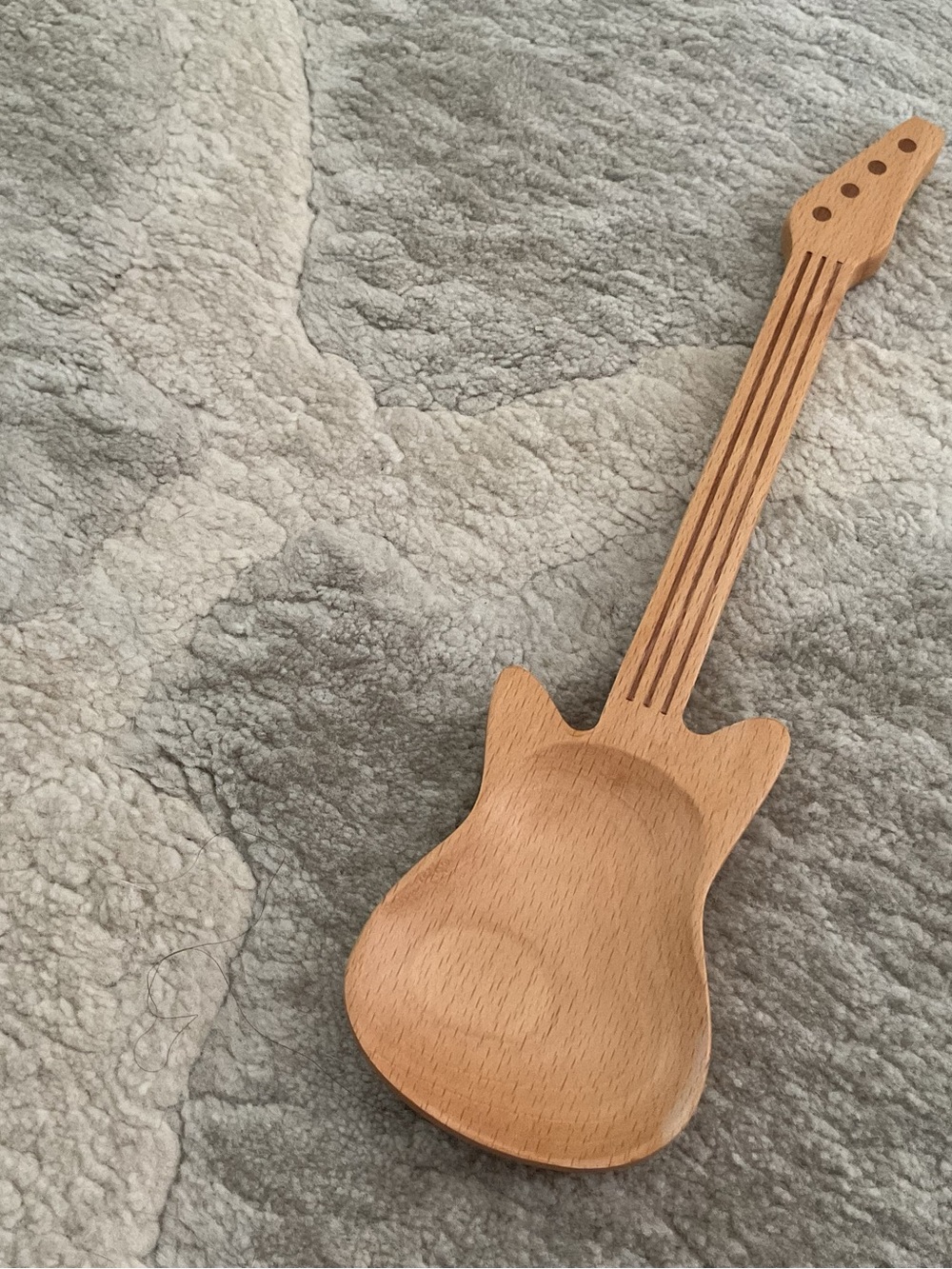 Wooden Guitar Spoon Toy - Natural Color